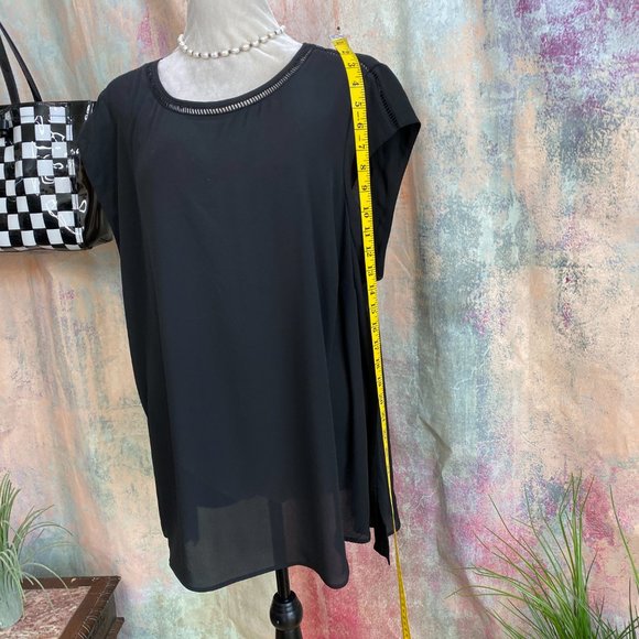 NWT📌DR2 Timeless Soft Flowing - Light Transparent Cap Sleeves Top - Picture 6 of 13